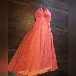 Chic Coral Maxi Dress